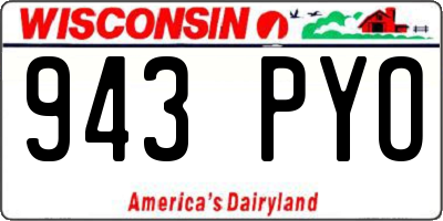 WI license plate 943PYO
