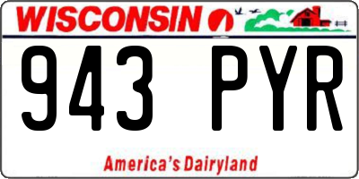 WI license plate 943PYR