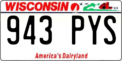 WI license plate 943PYS