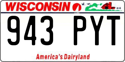 WI license plate 943PYT