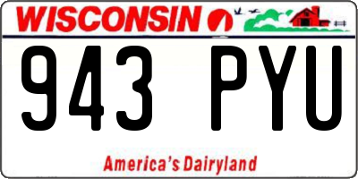 WI license plate 943PYU