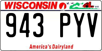 WI license plate 943PYV