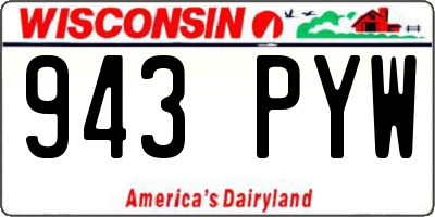 WI license plate 943PYW