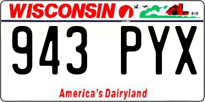 WI license plate 943PYX
