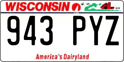 WI license plate 943PYZ