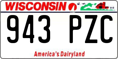 WI license plate 943PZC
