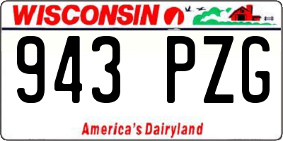 WI license plate 943PZG