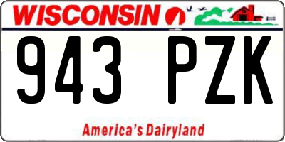 WI license plate 943PZK