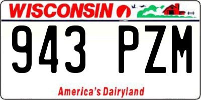 WI license plate 943PZM