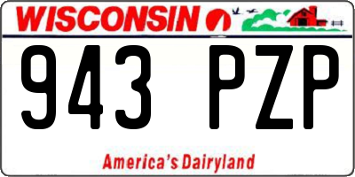 WI license plate 943PZP