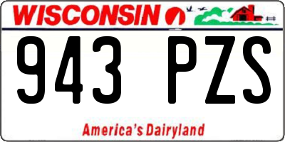WI license plate 943PZS