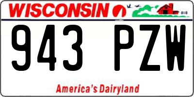 WI license plate 943PZW