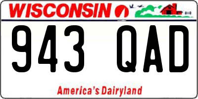 WI license plate 943QAD
