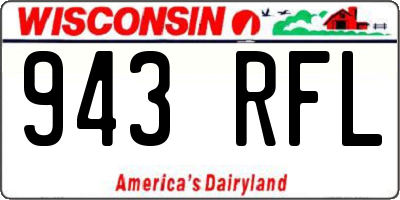 WI license plate 943RFL