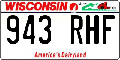 WI license plate 943RHF