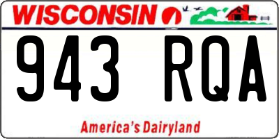 WI license plate 943RQA