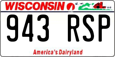 WI license plate 943RSP