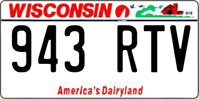 WI license plate 943RTV