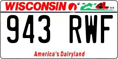 WI license plate 943RWF