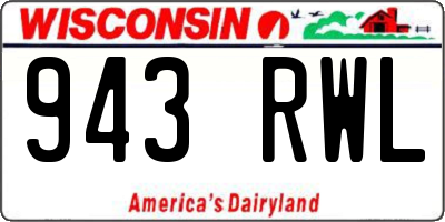 WI license plate 943RWL