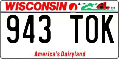 WI license plate 943TOK