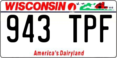 WI license plate 943TPF
