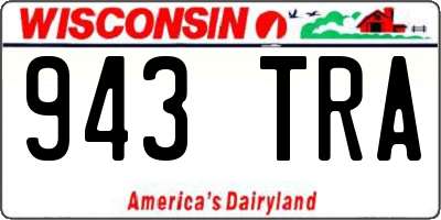 WI license plate 943TRA