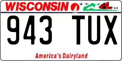 WI license plate 943TUX