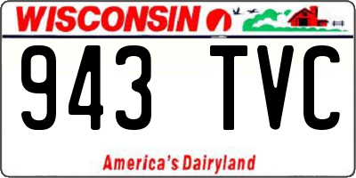 WI license plate 943TVC