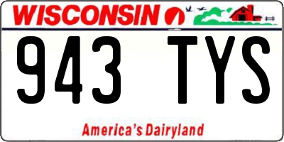 WI license plate 943TYS