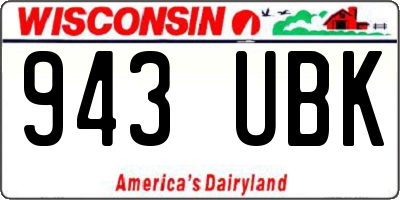WI license plate 943UBK