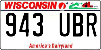 WI license plate 943UBR