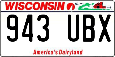 WI license plate 943UBX