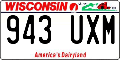 WI license plate 943UXM