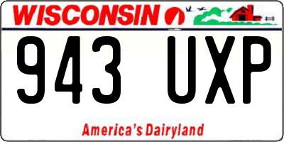 WI license plate 943UXP