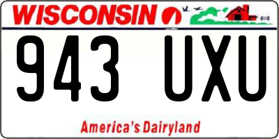 WI license plate 943UXU