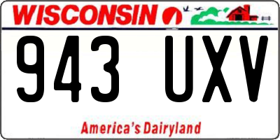 WI license plate 943UXV