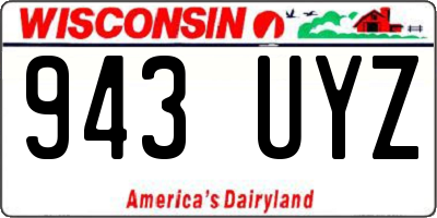 WI license plate 943UYZ