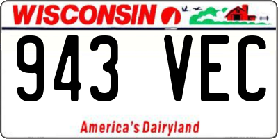 WI license plate 943VEC