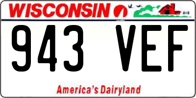 WI license plate 943VEF