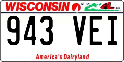WI license plate 943VEI