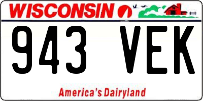 WI license plate 943VEK