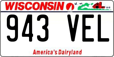 WI license plate 943VEL