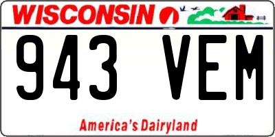 WI license plate 943VEM