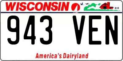 WI license plate 943VEN