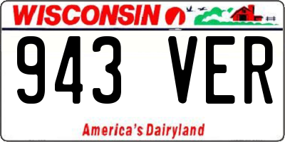 WI license plate 943VER