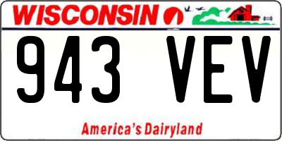 WI license plate 943VEV