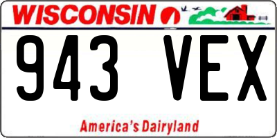 WI license plate 943VEX