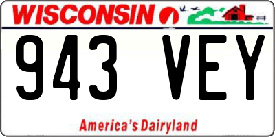 WI license plate 943VEY