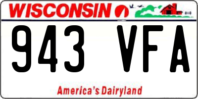 WI license plate 943VFA